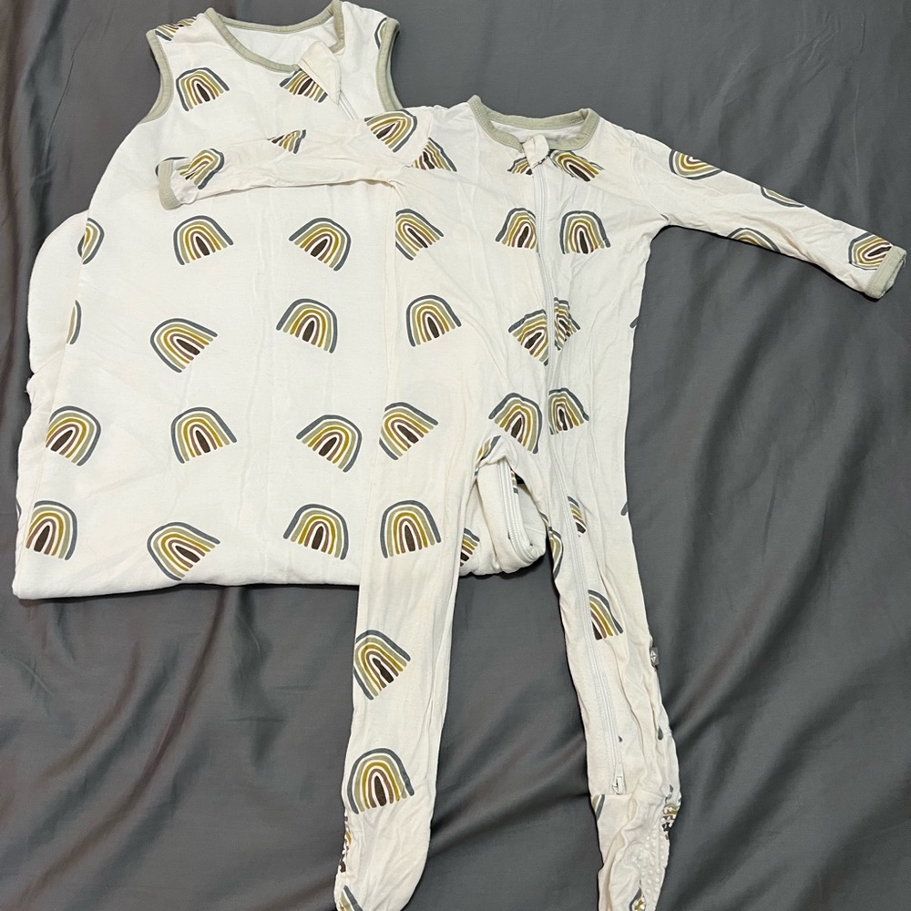 Kyte Baby, Sleep Bag and Zippered Footie, Aloe Rainbow